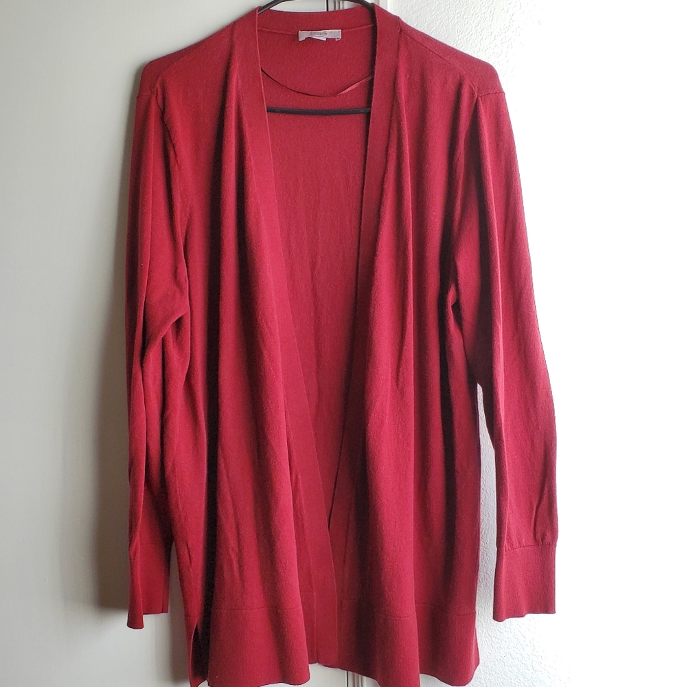 Womens LOFT red cardigan.